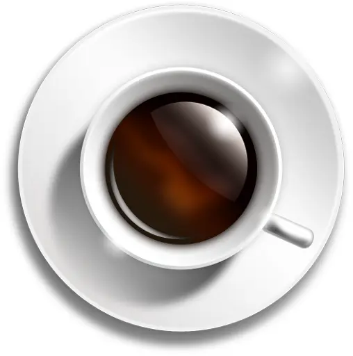 Top View of White Cup with Coffee