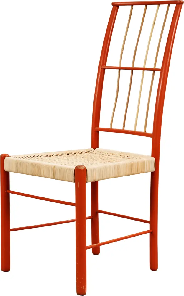 Traditional Red Wicker Chair