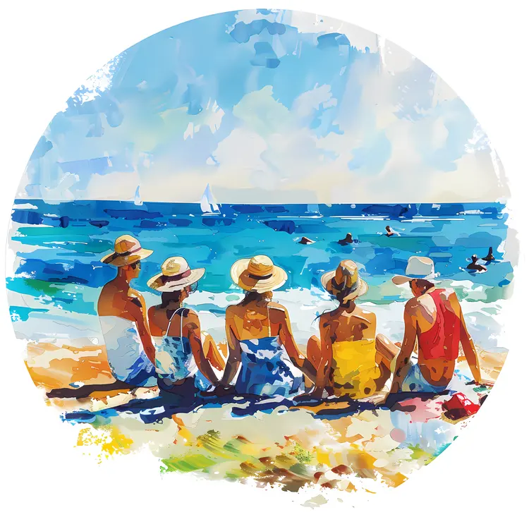 People Enjoying a Day at the Beach