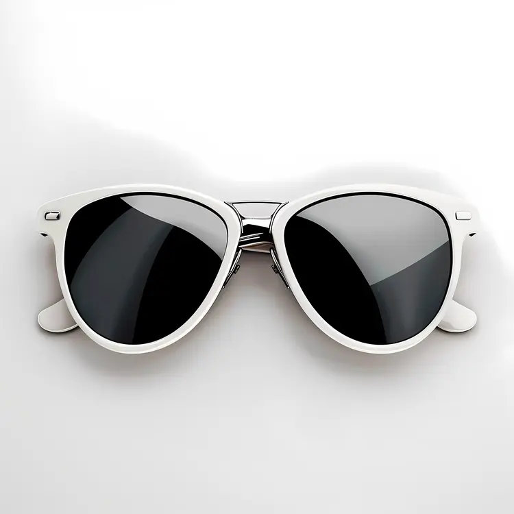 White Sunglasses with Black Lenses