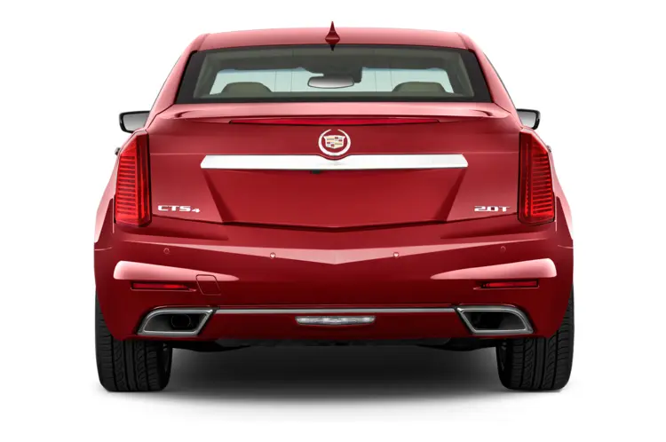 Rear View of Red Cadillac Car