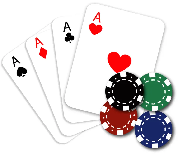 Four Aces and Poker Chips