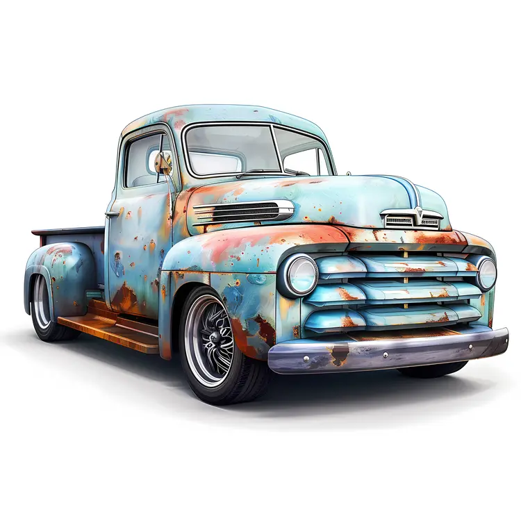 Rusty Vintage Truck Illustration