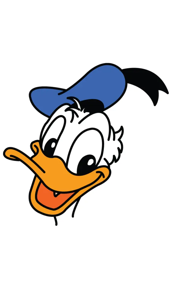 Donald Duck Head with Blue Hat