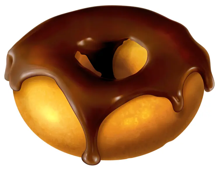 Chocolate Glazed Donut with a Bite