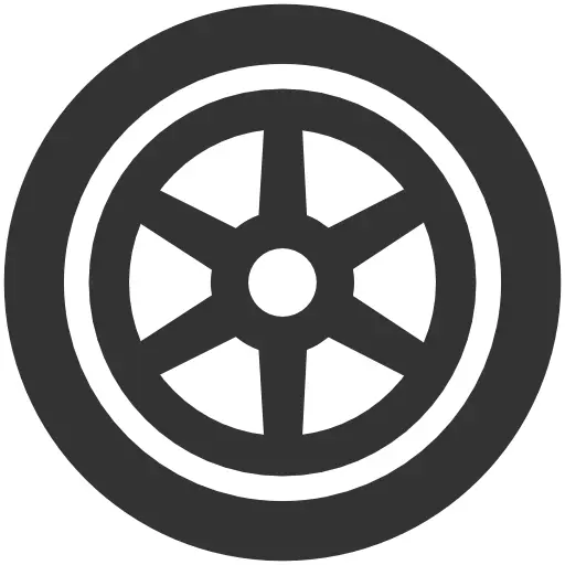 Black Wheel Icon for Vehicle Design
