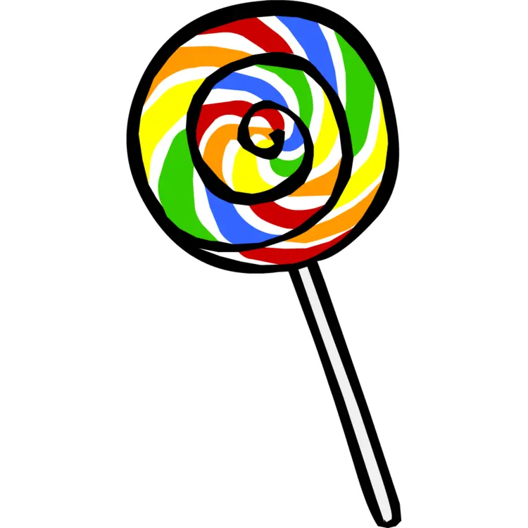Rainbow Swirl Lollipop on a Stick