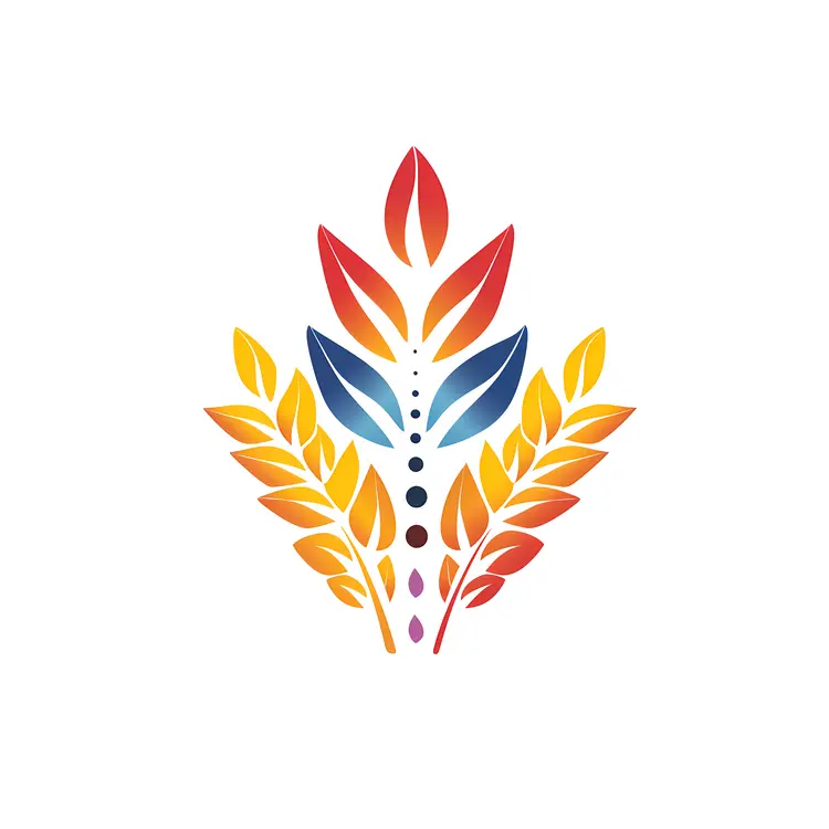 Vibrant Colorful Leaf Design