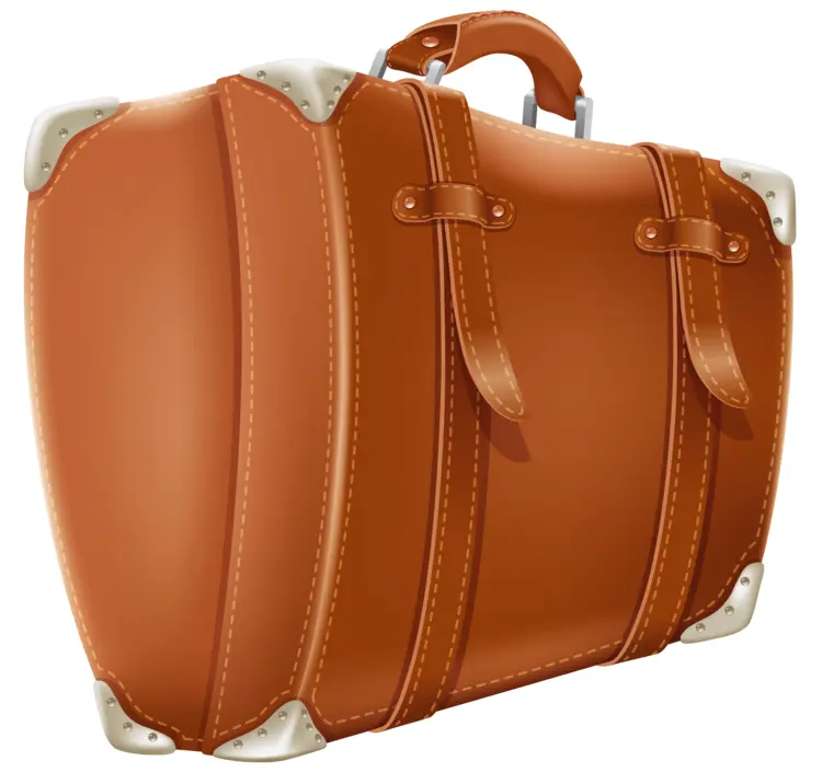 Classic Brown Leather Suitcase