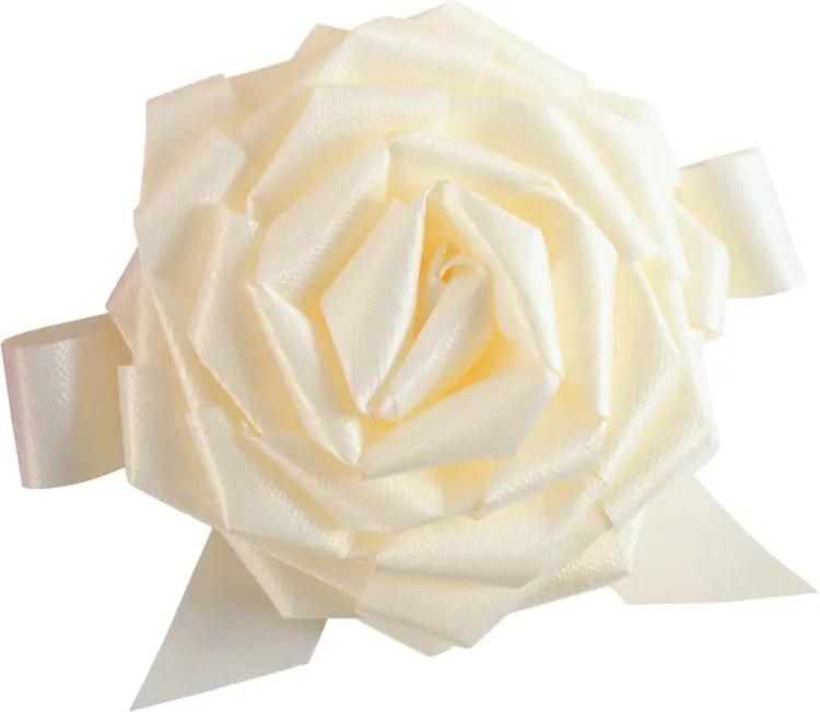 White Ribbon Flower Decoration
