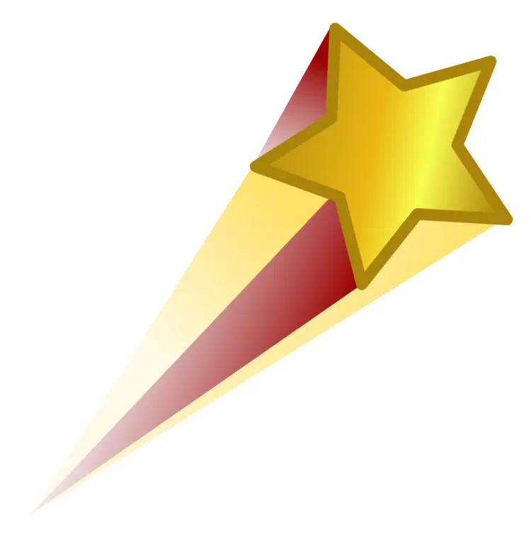 Golden Shooting Star with Trail
