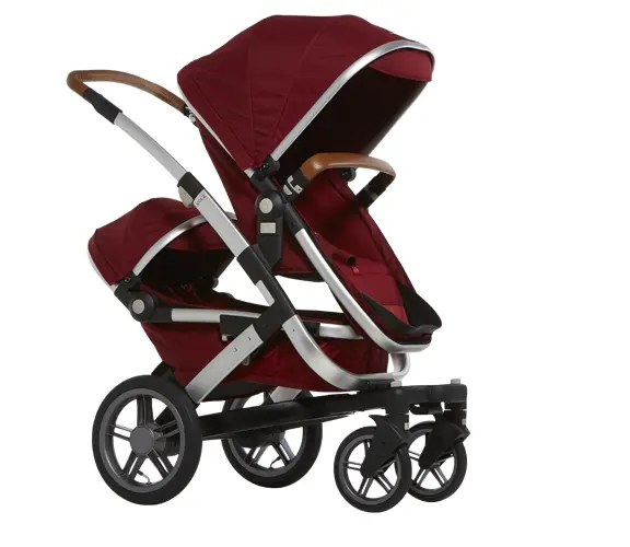 Double Red Baby Stroller with Canopy