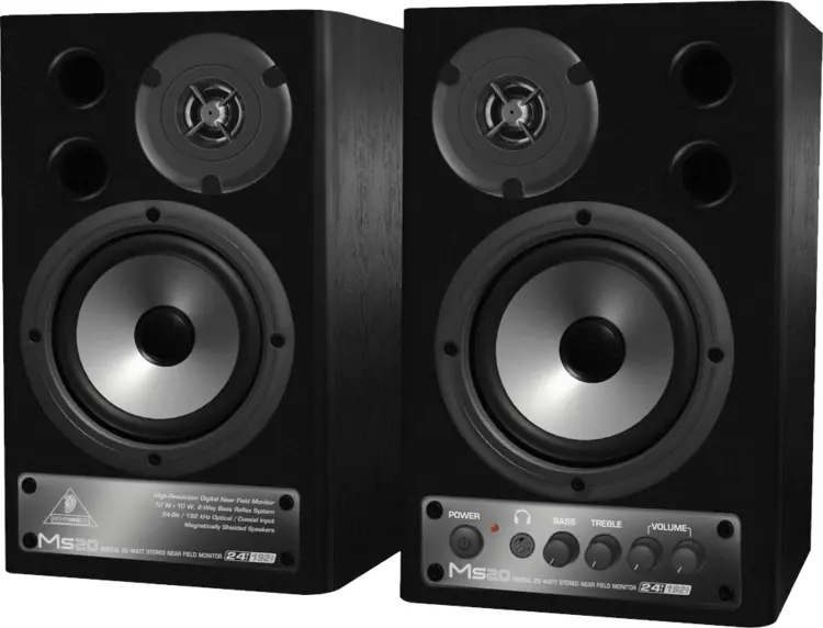 Pair of Black Speakers for Stereo Sound