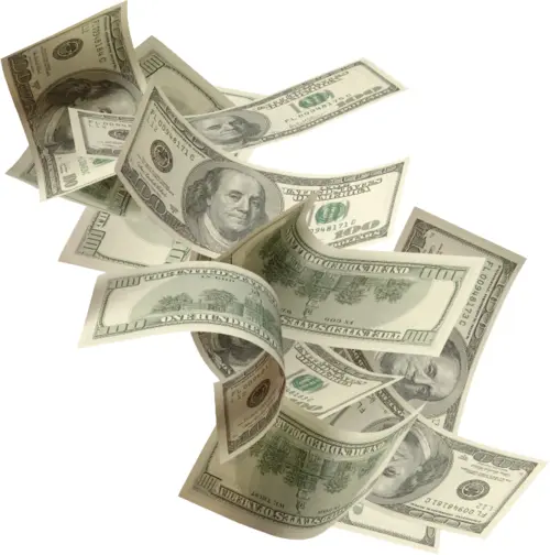 Floating Dollar Bills