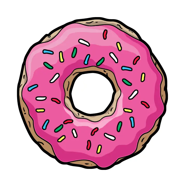 Pink Donut with Colorful Sprinkles