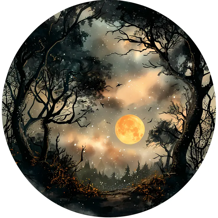 Mystical Moonlit Forest