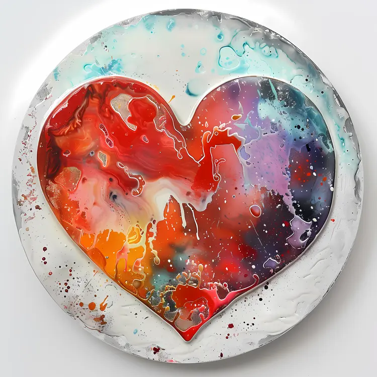 Colorful Abstract Heart Art