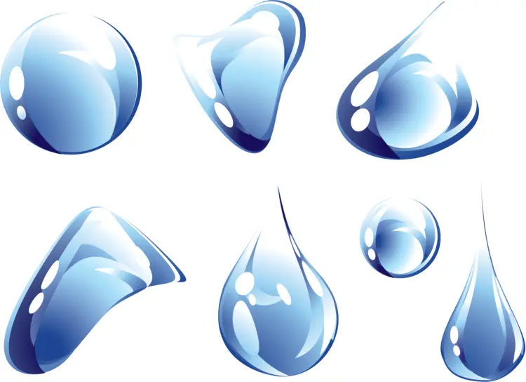 Blue Water Droplets