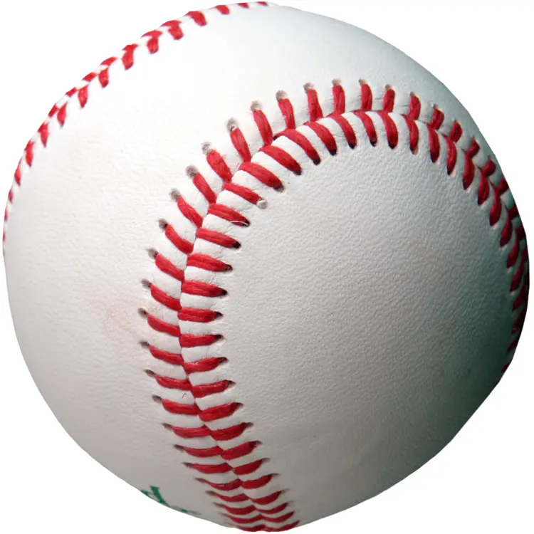 White Baseball with Red Stitches