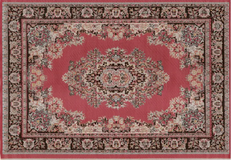 Decorative Red Rug with Intricate Patterns