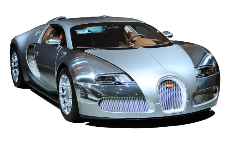 Silver Bugatti Sports Car