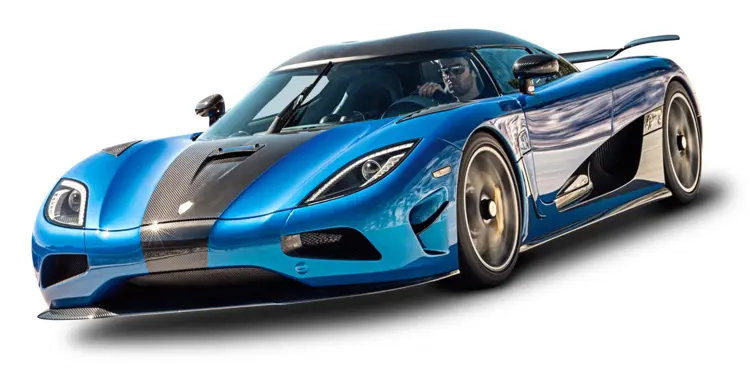 Blue Koenigsegg Agera Sports Car