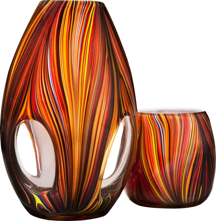 Colorful Striped Glass Vases for Home Decor