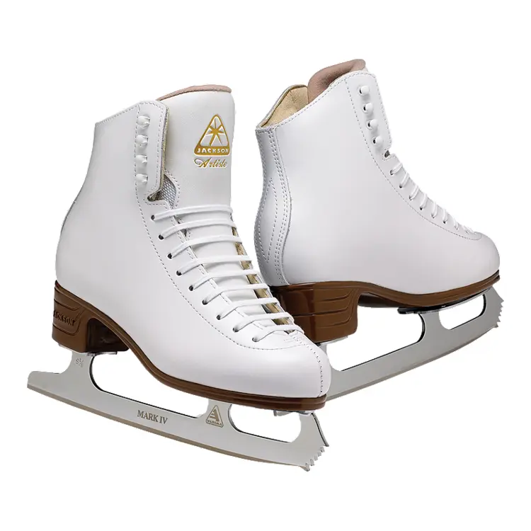 Pair of White Ice Skates for Winter Sports