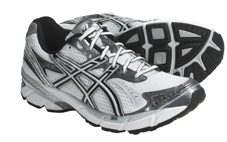White Running Shoe with Black and Gray Accents