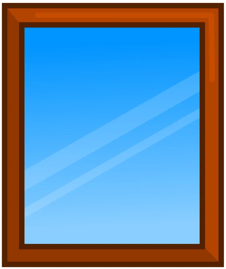Clear Glass Window with Wooden Frame