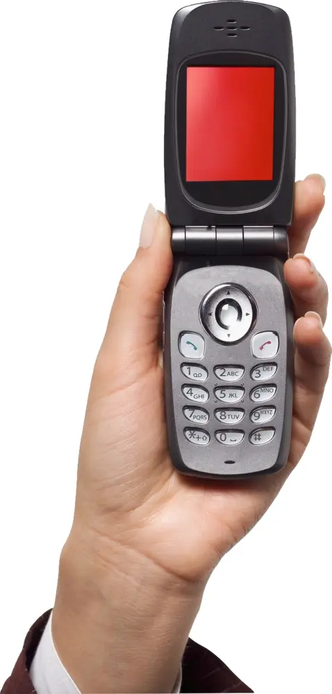 Hand Holding Retro Flip Phone