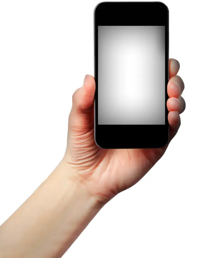 Hand Holding a Black Smartphone