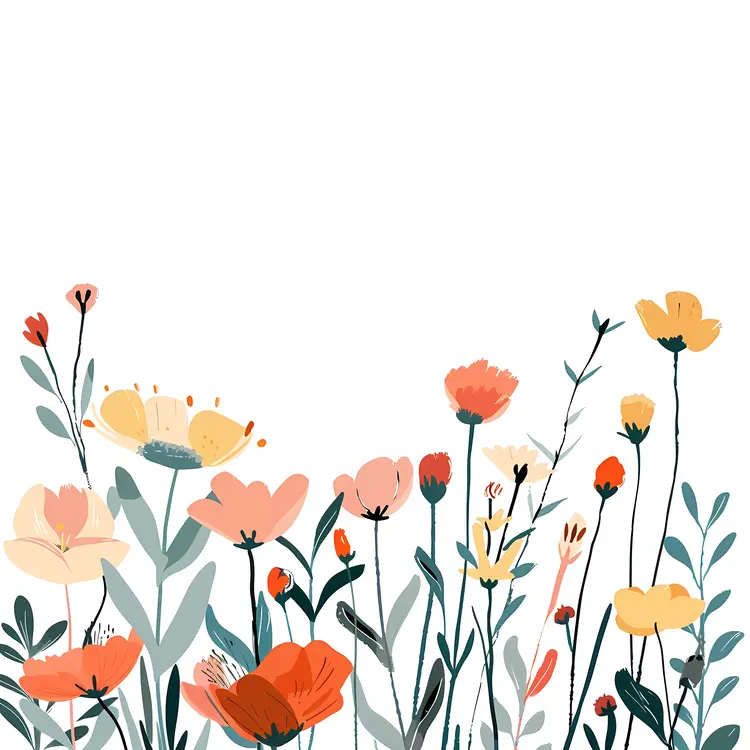 Orange and Yellow Flowers in a Garden