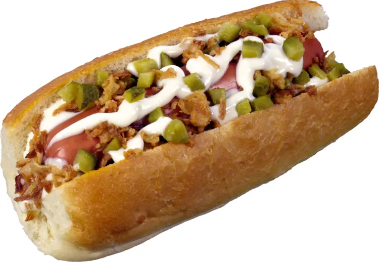 Hot Dog with Various Toppings