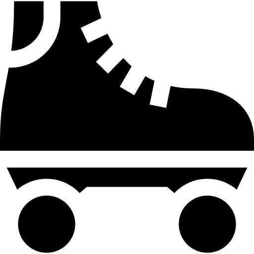 Black Roller Skate Icon for Sports