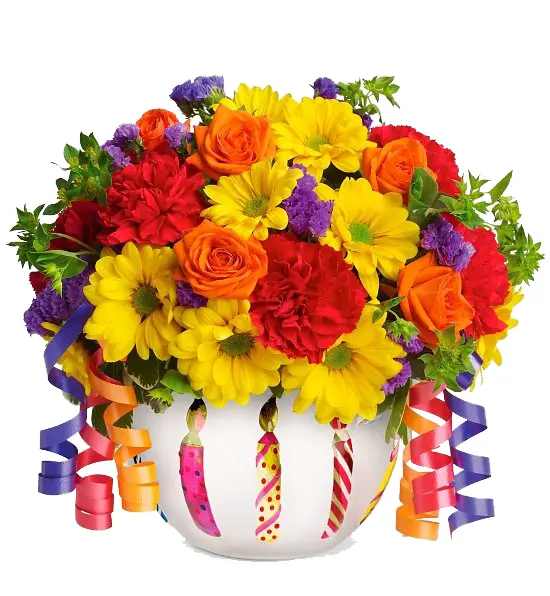 Festive Mixed Flowers in a Vase