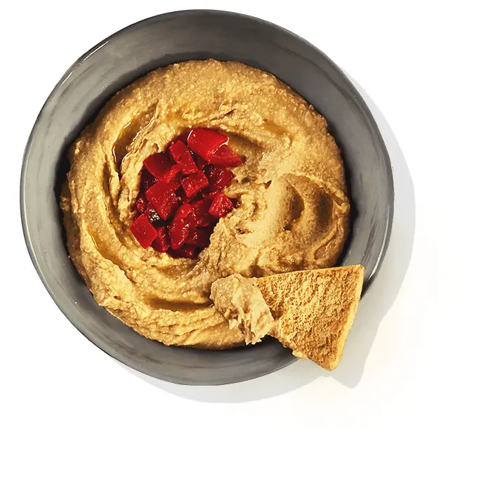 Hummus with Red Peppers and Pita