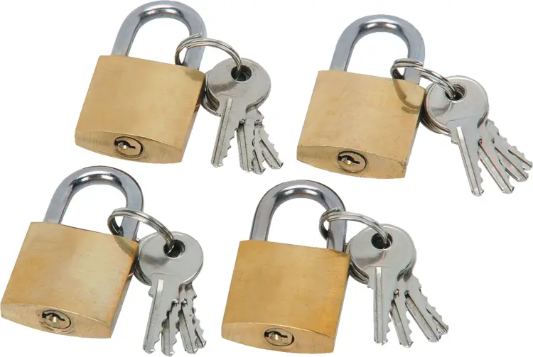 Set of Four Padlocks with Keys