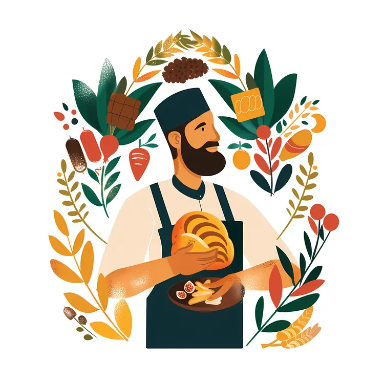 Baker Holding Freshly Baked Bread