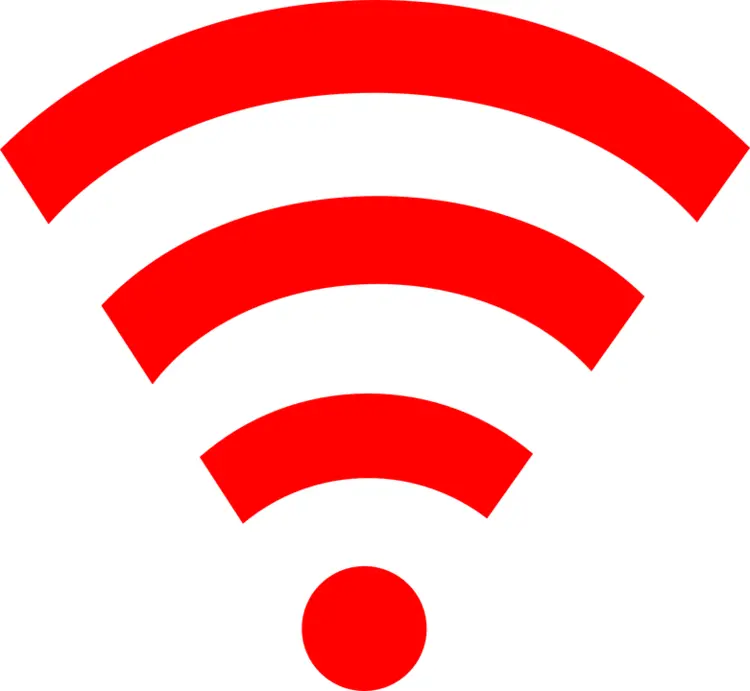 Red WiFi Symbol for Connectivity