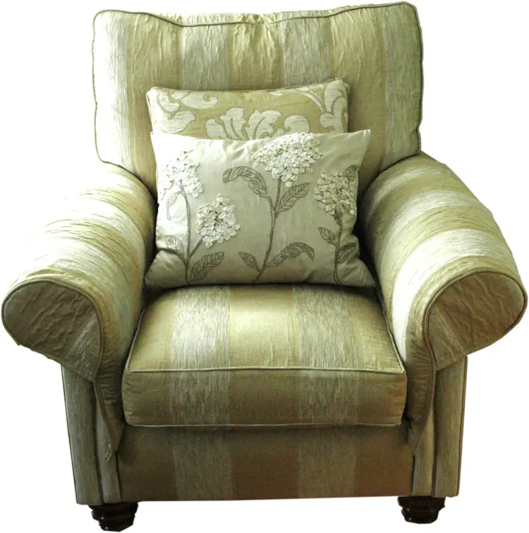 Comfortable Green Armchair with Cushions