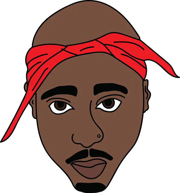 Cartoon Face of a Man with a Red Bandana
