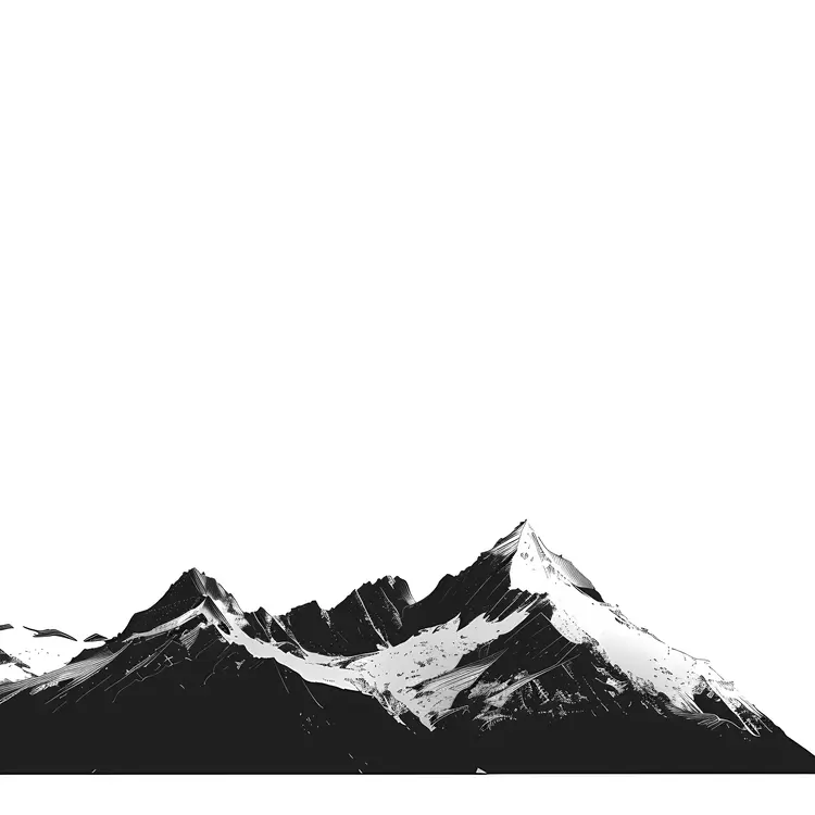 Black and White Mountain Landscape