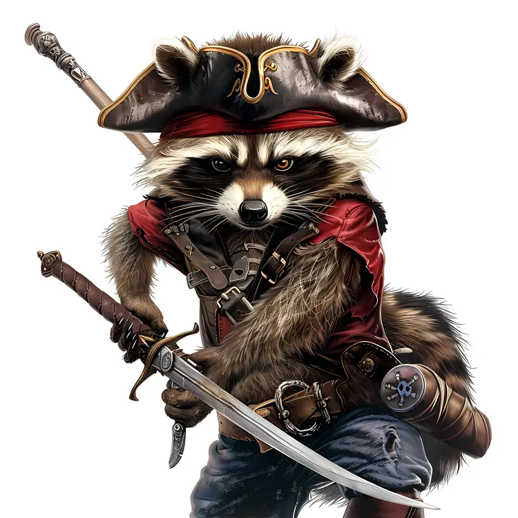 Pirate Raccoon with Sword