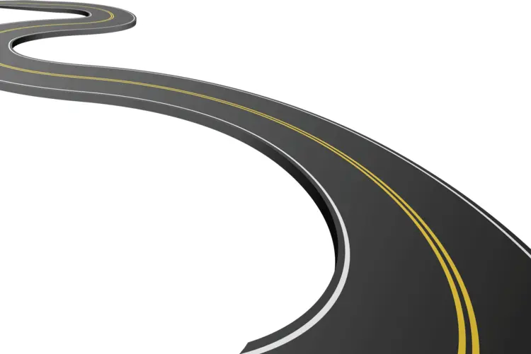 Curvy Road with Yellow Lines