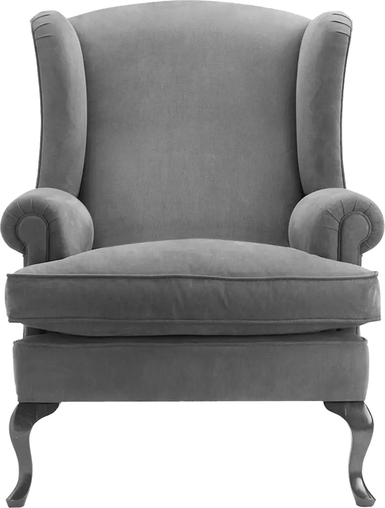 Gray Armchair with High Back
