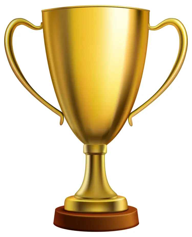 Gold Trophy with Wooden Base