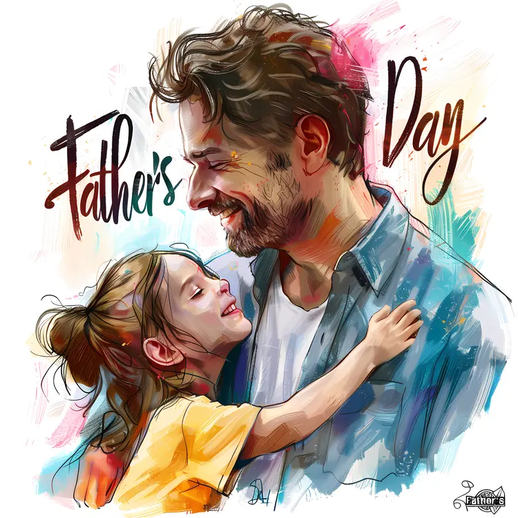 Father and Daughter Hugging for Father's Day