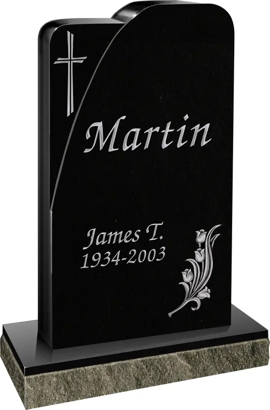 Engraved Black Tombstone