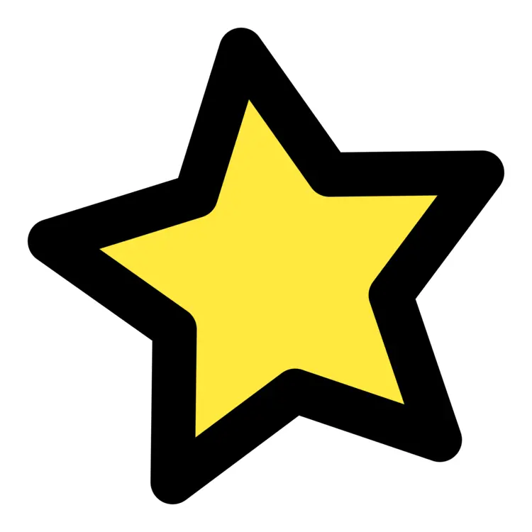 Bold Yellow Star Shape